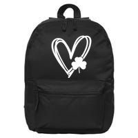 St Patrick's Day Clover Heart 16 in Basic Backpack