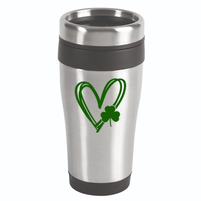 St Patrick's Day Clover Heart 16oz Travel Tumbler