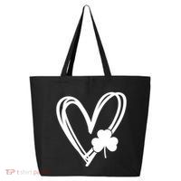 St Patrick's Day Clover Heart 25L Jumbo Tote