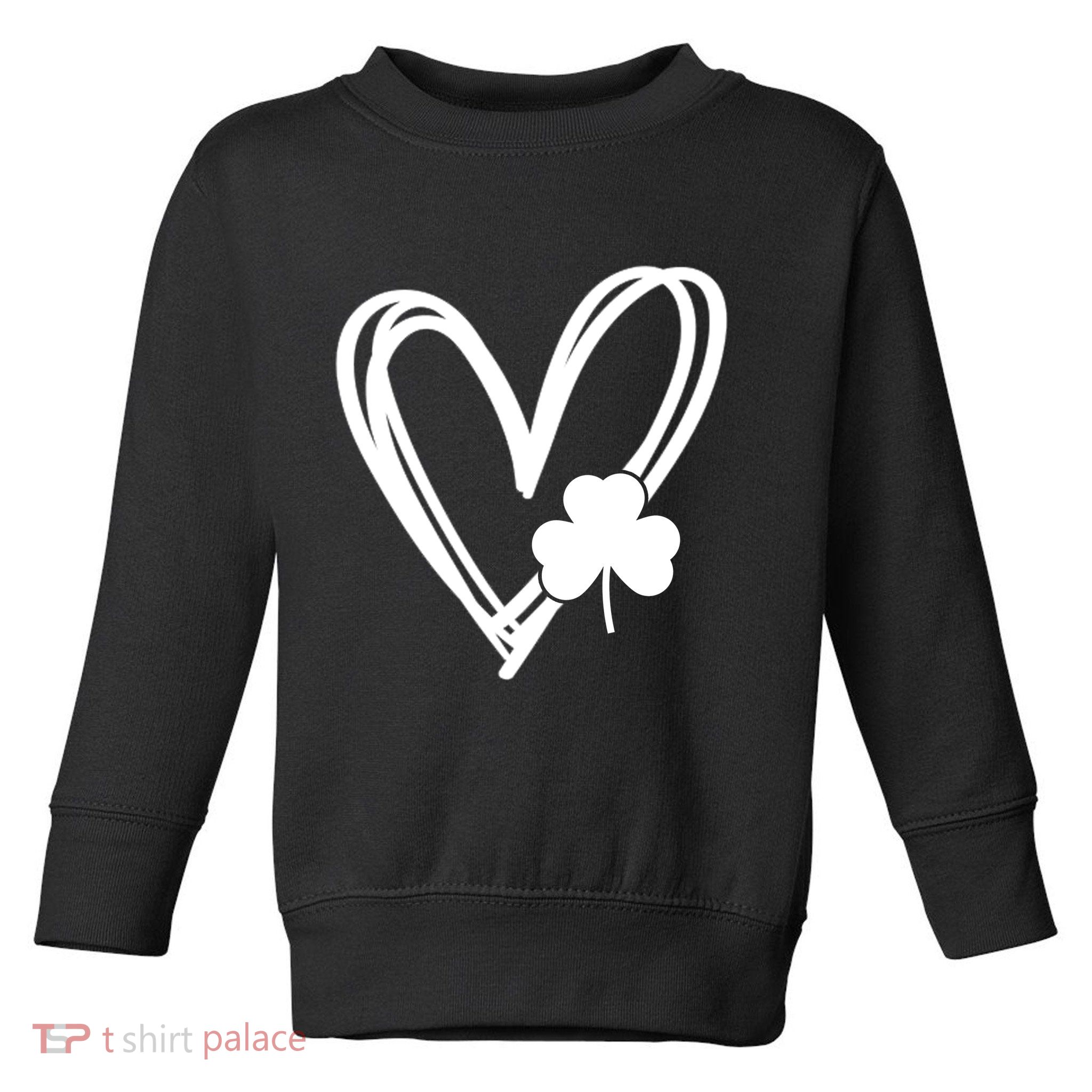 St Patrick's Day Clover Heart Toddler Sweatshirt