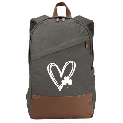 St Patrick's Day Clover Heart Cotton Canvas Backpack