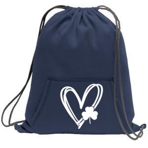 St Patrick's Day Clover Heart Sweatshirt Cinch Pack Bag