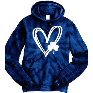 St Patrick's Day Clover Heart Tie Dye Hoodie