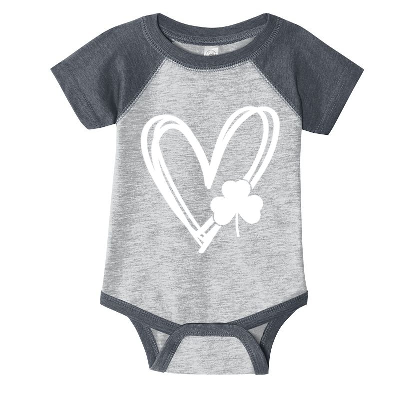 St Patrick's Day Clover Heart Infant Baby Jersey Bodysuit