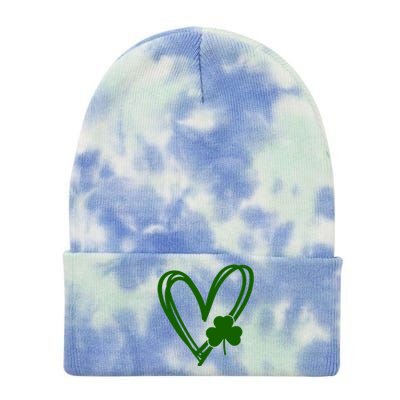 St Patrick's Day Clover Heart Tie Dye 12in Knit Beanie