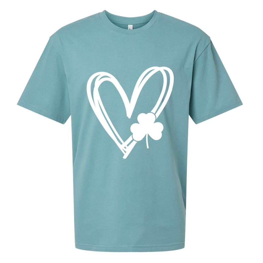 St Patrick's Day Clover Heart Sueded Cloud Jersey T-Shirt