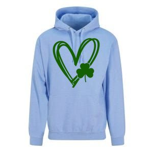 St Patrick's Day Clover Heart Unisex Surf Hoodie