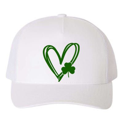 St Patrick's Day Clover Heart Yupoong Adult 5-Panel Trucker Hat