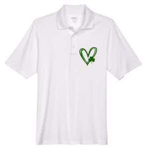 St Patrick's Day Clover Heart Men's Origin Performance Pique Polo