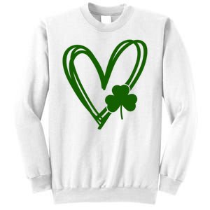 St Patrick's Day Clover Heart Sweatshirt