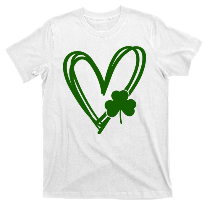 St Patrick's Day Clover Heart T-Shirt