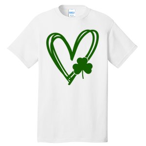 St Patrick's Day Clover Heart Tall T-Shirt