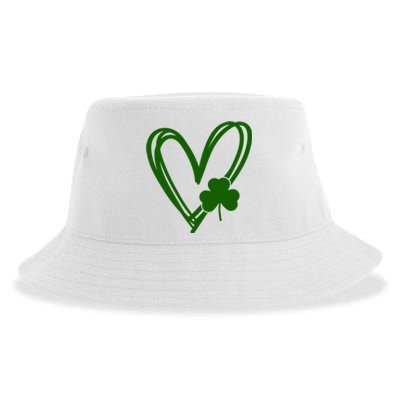 St Patrick's Day Clover Heart Sustainable Bucket Hat