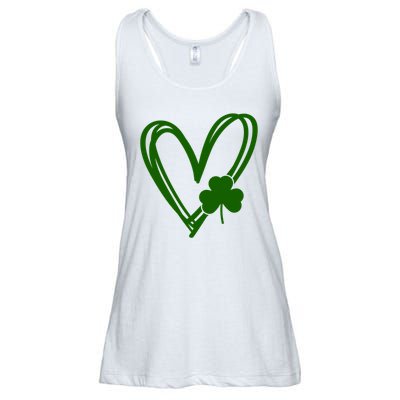 St Patrick's Day Clover Heart Ladies Essential Flowy Tank