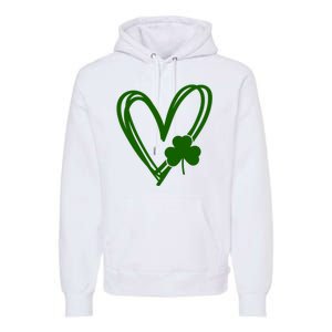 St Patrick's Day Clover Heart Premium Hoodie