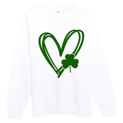 St Patrick's Day Clover Heart Premium Crewneck Sweatshirt