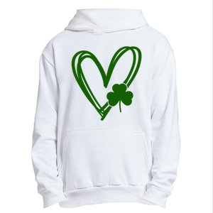 St Patrick's Day Clover Heart Urban Pullover Hoodie