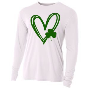 St Patrick's Day Clover Heart Cooling Performance Long Sleeve Crew