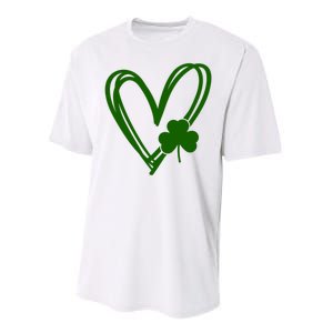 St Patrick's Day Clover Heart Performance Sprint T-Shirt