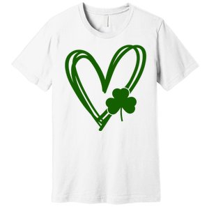 St Patrick's Day Clover Heart Premium T-Shirt