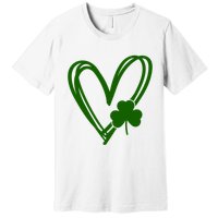 St Patrick's Day Clover Heart Premium T-Shirt