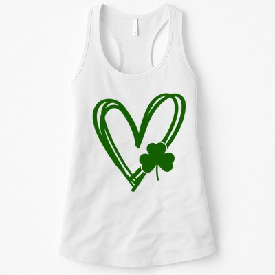 St Patrick's Day Clover Heart Womens Tank Top