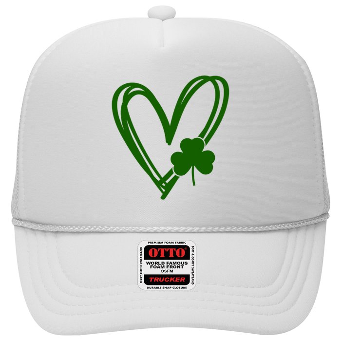 St Patrick's Day Clover Heart Trucker Hat