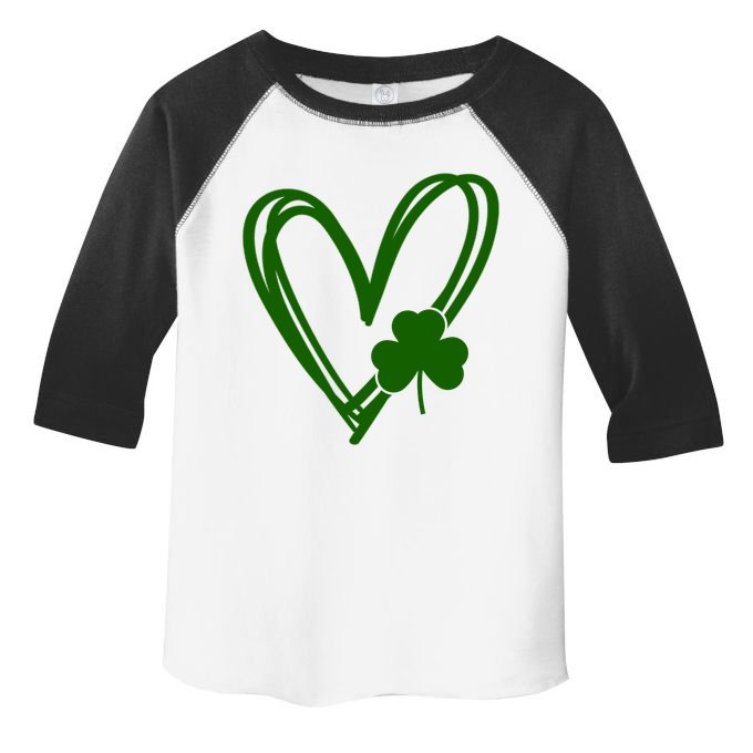 St Patrick's Day Clover Heart Toddler Fine Jersey T-Shirt