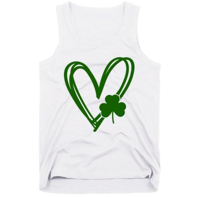 St Patrick's Day Clover Heart Tank Top