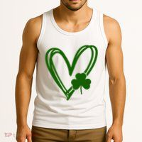 St Patrick's Day Clover Heart Tank Top