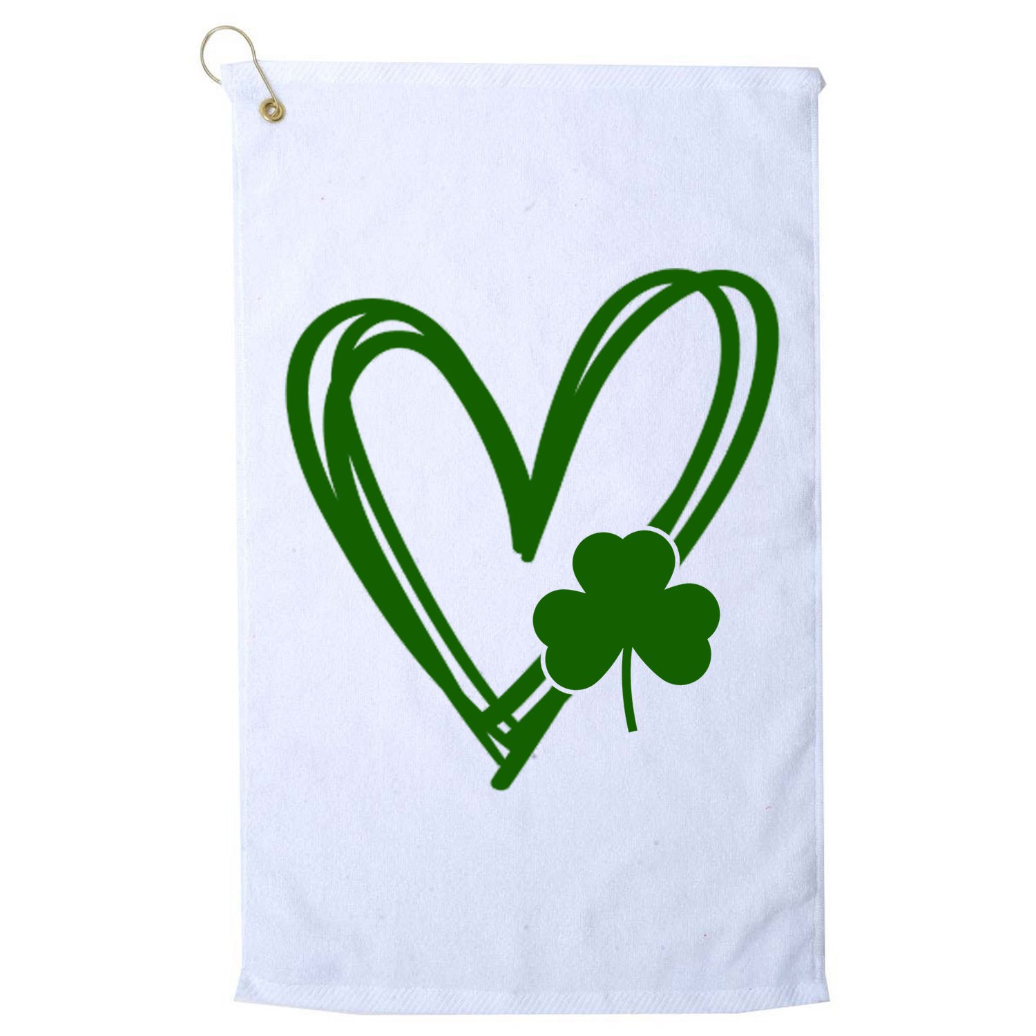 St Patrick's Day Clover Heart Golf Towel