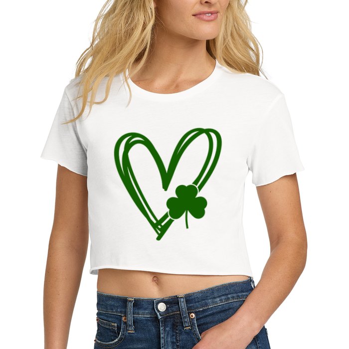 St Patrick's Day Clover Heart Crop Top