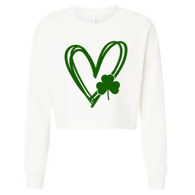 St Patrick's Day Clover Heart Cropped Pullover Crew
