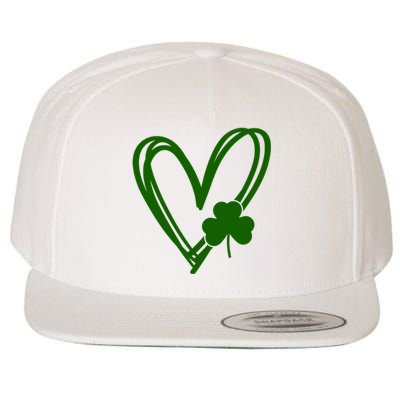 St Patrick's Day Clover Heart Wool Snapback Cap