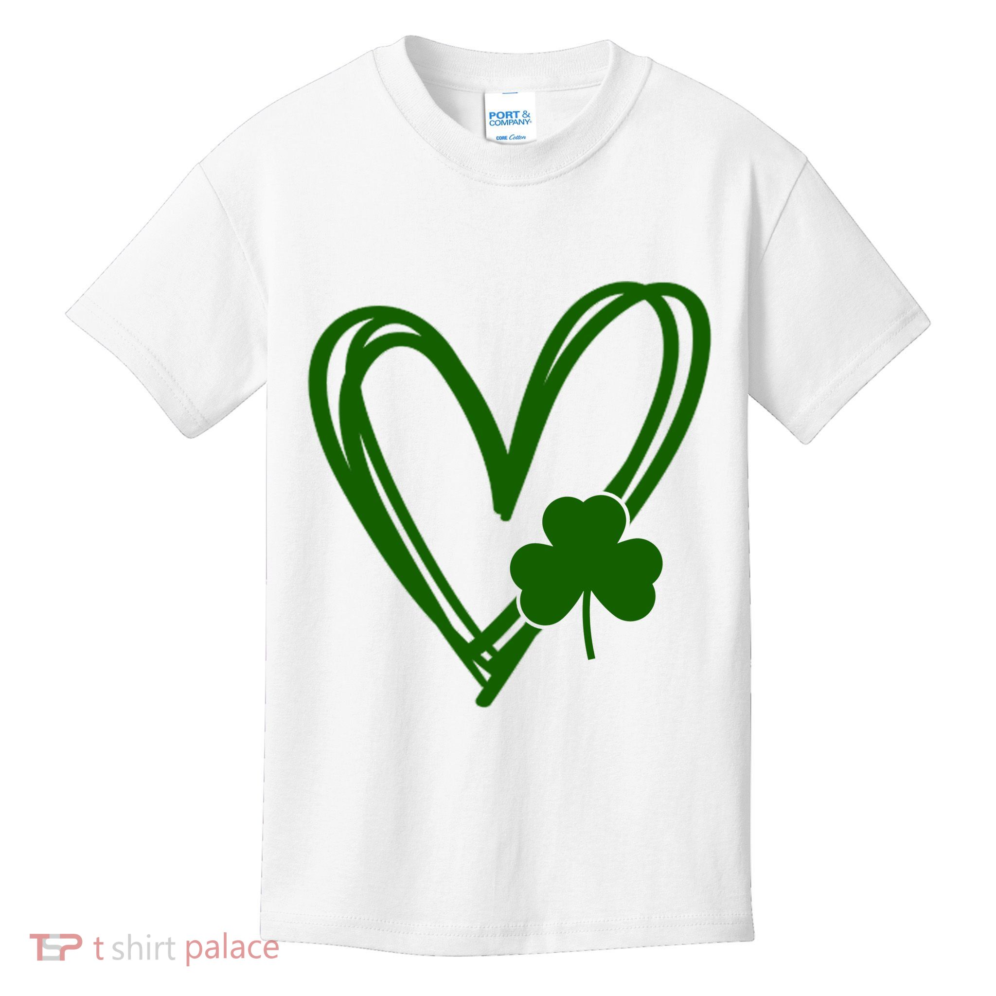 St Patrick's Day Clover Heart Kids T-Shirt