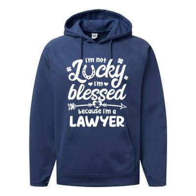 St Patricks Day Not Lucky I'm Blessed Lawyer Christian Cute Gift Performance Fleece Hoodie