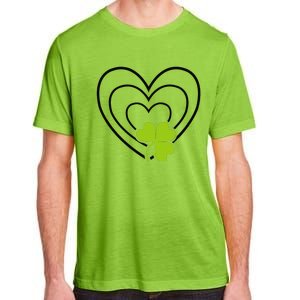 Saint Patrick's Day Green Heart Lucky Charm Paddy's Day Cute Adult ChromaSoft Performance T-Shirt