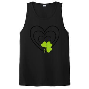 Saint Patrick's Day Green Heart Lucky Charm Paddy's Day Cute PosiCharge Competitor Tank