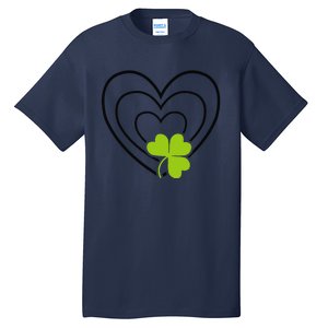 Saint Patrick's Day Green Heart Lucky Charm Paddy's Day Cute Tall T-Shirt