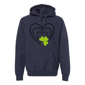 Saint Patrick's Day Green Heart Lucky Charm Paddy's Day Cute Premium Hoodie