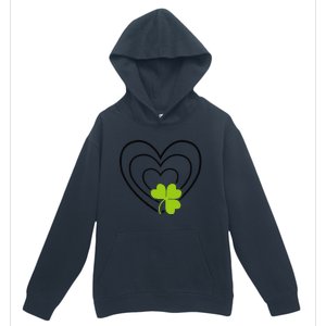 Saint Patrick's Day Green Heart Lucky Charm Paddy's Day Cute Urban Pullover Hoodie