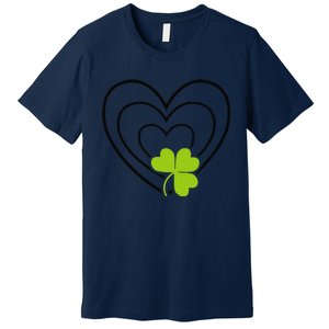 Saint Patrick's Day Green Heart Lucky Charm Paddy's Day Cute Premium T-Shirt