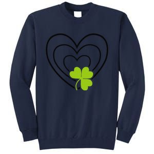 Saint Patrick's Day Green Heart Lucky Charm Paddy's Day Cute Tall Sweatshirt