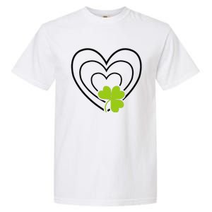 Saint Patrick's Day Green Heart Lucky Charm Paddy's Day Cute Garment-Dyed Heavyweight T-Shirt