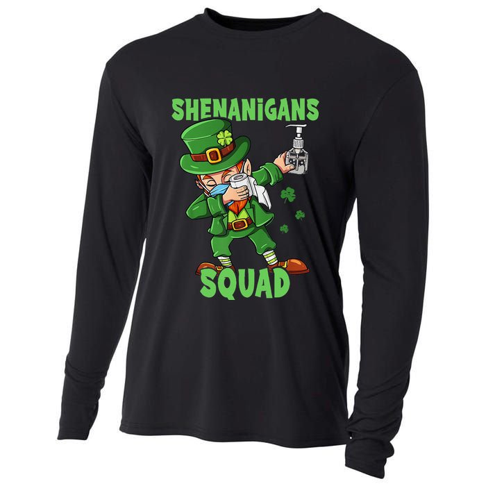 St Patricks Day Dabbing Leprechaun Funny Dab Dance Cooling Performance Long Sleeve Crew