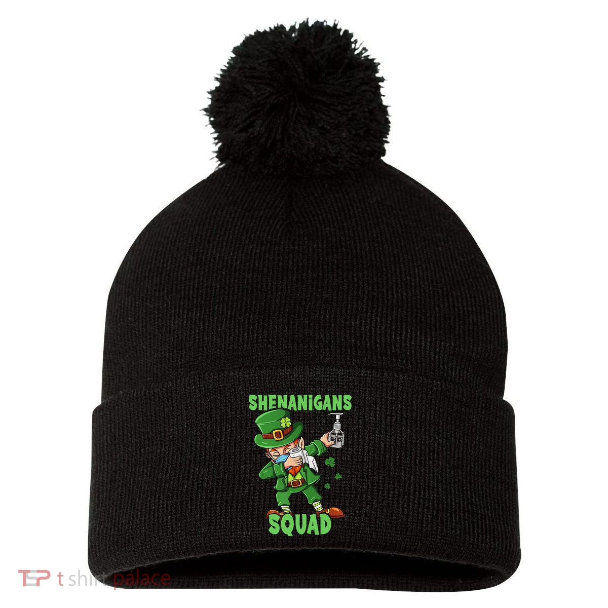 St Patricks Day Dabbing Leprechaun Funny Dab Dance Pom Pom 12in Knit Beanie