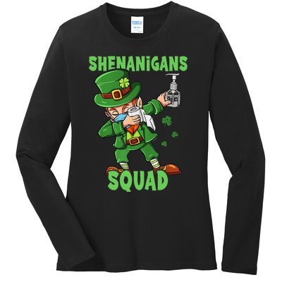 St Patricks Day Dabbing Leprechaun Funny Dab Dance Ladies Long Sleeve Shirt