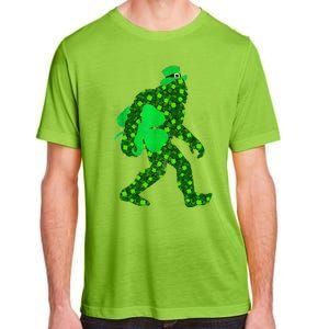 St Patricks Day Bigfoot Clover Leaf Irish Sasquatch Adult ChromaSoft Performance T-Shirt