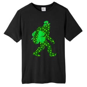 St Patricks Day Bigfoot Clover Leaf Irish Sasquatch Tall Fusion ChromaSoft Performance T-Shirt