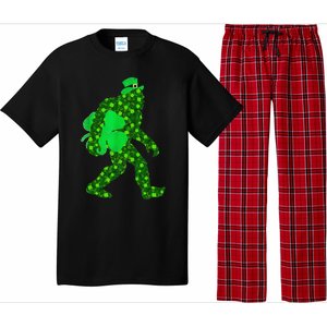 St Patricks Day Bigfoot Clover Leaf Irish Sasquatch Pajama Set